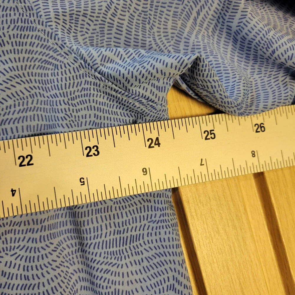 Walter Hagen 11 Mens Golf Polo Shirt Blue Geometric Wave Pattern Large Stretch - Picture 7 of 10